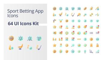 sport vadhållning uppkopplad pixel perfekt platt lutning Färg ui ikoner utrustning. hasardspel webbplatser. uppkopplad service. vektor isolerat rgb piktogram. gui, ux design för webb, mobil. poppins font Begagnade