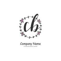 cb Anfangshandschrift und Signatur-Logo-Design mit Kreis. schönes design handgeschriebenes logo für mode, team, hochzeit, luxuslogo. vektor