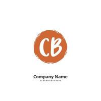 cb Anfangshandschrift und Signatur-Logo-Design mit Kreis. schönes design handgeschriebenes logo für mode, team, hochzeit, luxuslogo. vektor