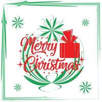 jul hälsning kort med calligraphic säsong lyckönskningar. jul träd dekorationer, tall grenar. vektor