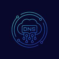 DNS-Symbol, Linienvektordesign vektor