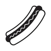 Hotdog-Brot oder Hotdog-Flachsymbol für Apps und Websites vektor