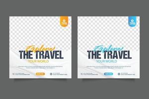 social-media-beitragsvorlage für reisetourismusmarketing und verkaufspromo. Tour Werbung vektor