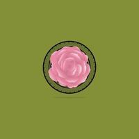Blume im Reifen-Vektor-Logo-Design. schönes Blumendesign. Blume rosa Schönheit abstrakte Vektor-Logo-Design-Vorlage. vektor