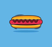 Hotdog-Fast-Food-Vektor-Symbol-Illustration. Food-Objekt-Icon-Konzept. vektor
