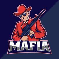 maffia innehav gevär esport logotyp maskot design vektor