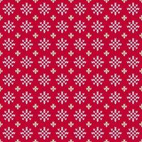 jul Tröja vit snöflinga på röd bakgrund sömlös mönster. vektor