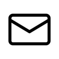E-Mail-Umschlagsymbol zur Darstellung von Nachrichten oder E-Mails im schwarzen Umrissstil vektor
