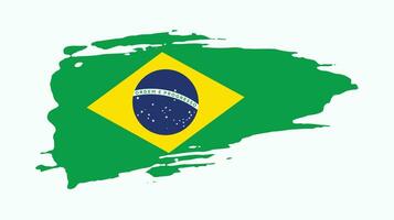 neue Splash-Grunge-Textur Brasilien-Flaggenvektor vektor