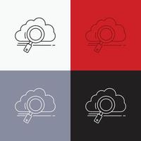 Wolke. Suche. Lagerung. Technologie. Computing-Symbol über verschiedenen Hintergrund. Linienstil-Design. entwickelt für Web und App. eps 10-Vektorillustration vektor