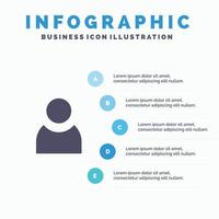 avatar användare grundläggande fast ikon infographics 5 steg presentation bakgrund vektor