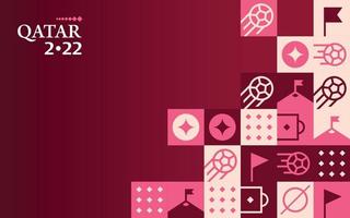 Fußball Doha Katar 2022 kreative geometrische Hintergrundvorlage. Fußball-Web-Banner-Hintergrund vektor