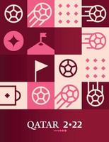 geometrisk affisch fotboll doha qatar 2022 kreativ. fotboll webb flygblad mall bakgrund vektor