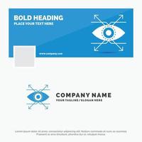 blaue Business-Logo-Vorlage für Unternehmen. Auge. sehen. Vision. Facebook-Timeline-Banner-Design. Vektor-Web-Banner-Hintergrund-Illustration vektor