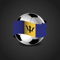 Barbados-Flagge rund um den Fußball vektor