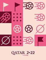 geometrisches plakat fußball doha katar 2022 kreativ. Hintergrund der Fußball-Web-Flyer-Vorlage vektor