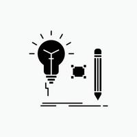 Idee. Einblick. Schlüssel. Lampe. Glühbirnen-Glyphe-Symbol. vektor isolierte illustration