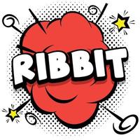 ribbit comic helle vorlage mit sprechblasen auf bunten rahmen vektor