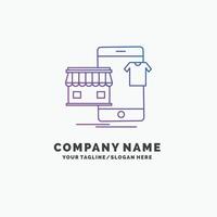 Einkaufen. Kleider. Kaufen. online. Shop lila Business-Logo-Vorlage. Platz für den Slogan vektor