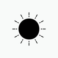 Sol. väder. solnedgång. soluppgång. sommar glyf ikon. vektor isolerat illustration