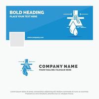 blå företag logotyp mall för kemisk. läcka. upptäckt. fabrik. förorening. Facebook tidslinje baner design. vektor webb baner bakgrund illustration