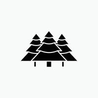 Wald. Camping. Urwald. Baum. Kiefern-Glyphe-Symbol. vektor isolierte illustration