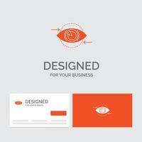 Business-Logo-Vorlage für Unternehmen. Auge. Marketing. Vision. planen. orange visitenkarten mit markenlogo-vorlage. vektor