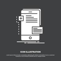 frontend. gränssnitt. mobil. telefon. utvecklare ikon. glyf vektor symbol för ui och ux. hemsida eller mobil Ansökan