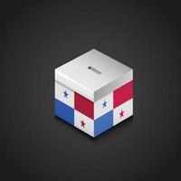 Panama-Flagge auf Wahlbox gedruckt vektor