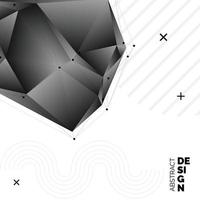 abstrakte chaotische Low-Poly-3D-Formen. fliegende polygonale Pyramiden im leeren Raum. futuristischer hintergrund mit bokeh-effekt. Poster Design