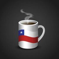 Chile-Flagge auf heiße Kaffeetasse gedruckt vektor