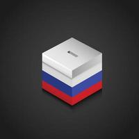 ryssland flagga tryckt på rösta låda vektor