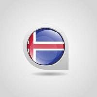 Island-Flaggenkartenstift vektor