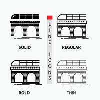 metro. järnväg. järnväg. tåg. transport ikon i tunn. regelbunden. djärv linje och glyf stil. vektor illustration