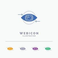 Geschäft. Auge. Marketing. Vision. Planen Sie 5-farbige Glyphen-Websymbolvorlage, die auf Weiß isoliert ist. Vektor-Illustration vektor