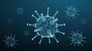 Corona-Virus 3D-Erreger Covid-19. Virusinfektionen epidemisches Banner auf blauem Hintergrund. Vektorillustration des Coronavirus im Gesundheitswesen vektor