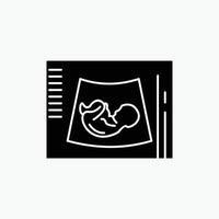 Mutterschaft. Schwangerschaft. Sonogramm. Baby. Symbol für Ultraschall-Glyphe. vektor isolierte illustration