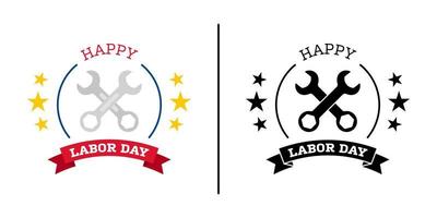 Happy Labor Day Banner isoliert auf weißem Hintergrund vektor