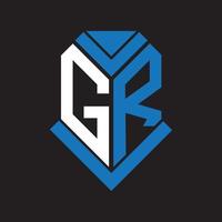 g-Brief-Logo-Design auf schwarzem Hintergrund. gr kreative Initialen schreiben Logo-Konzept. gr Briefgestaltung. vektor