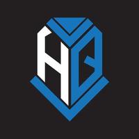 hq-Brief-Logo-Design auf schwarzem Hintergrund. hq kreative Initialen schreiben Logo-Konzept. HQ-Briefgestaltung. vektor