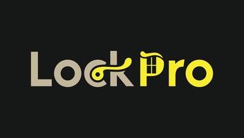 Lock Pro Creative Clever Mind Moderne Wordmark-Logo-Designvorlage vektor