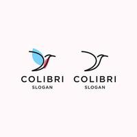 kolibri colibri vogel logo symbol linie abstrakte umrisse monoline vektorillustration vektor