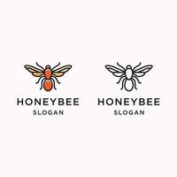 Honigbienen-Logo-Symbol flache Design-Vorlage vektor