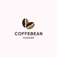 coffe böna logotyp ikon platt design mall vektor