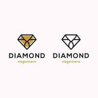 diamant logotyp ikon design mall vektor illustration