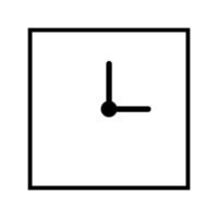 quadratische Uhr, weißes transparentes Ziffernblatt quadratisches Pfeilsymbol - Vektor