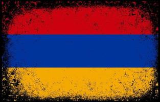 gammal smutsig grunge årgång armenia nationell flagga illustration vektor