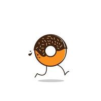 Laufendes Donut-Logo-Design, Donut-Symbol geeignet zum Gehen Donut-Symbol und Logo vektor