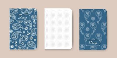 Cover-Design für ein Notizbuch, Tagebuch mit Muster vektor
