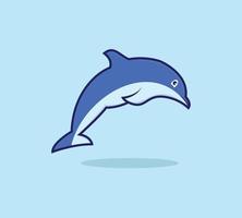Hoppar delfin oceanarium tecknad serie vektor ikon illustration. tecknad serie stil delfin vektor för barn utbildning.